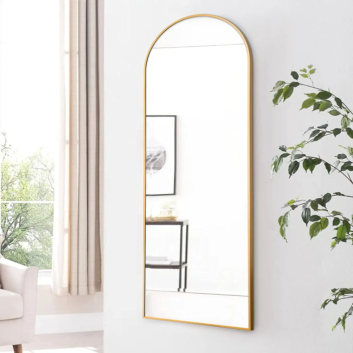 Arched shape Floor Mirror metal framed mirror  fancy makeup mirror