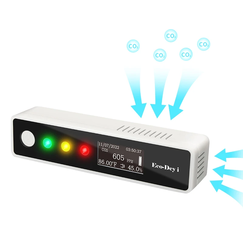 Digital co2 smart wifi monitor indoor outdoor air quality measuring instrument carbon dioxide tester mini touch screen co2 meter