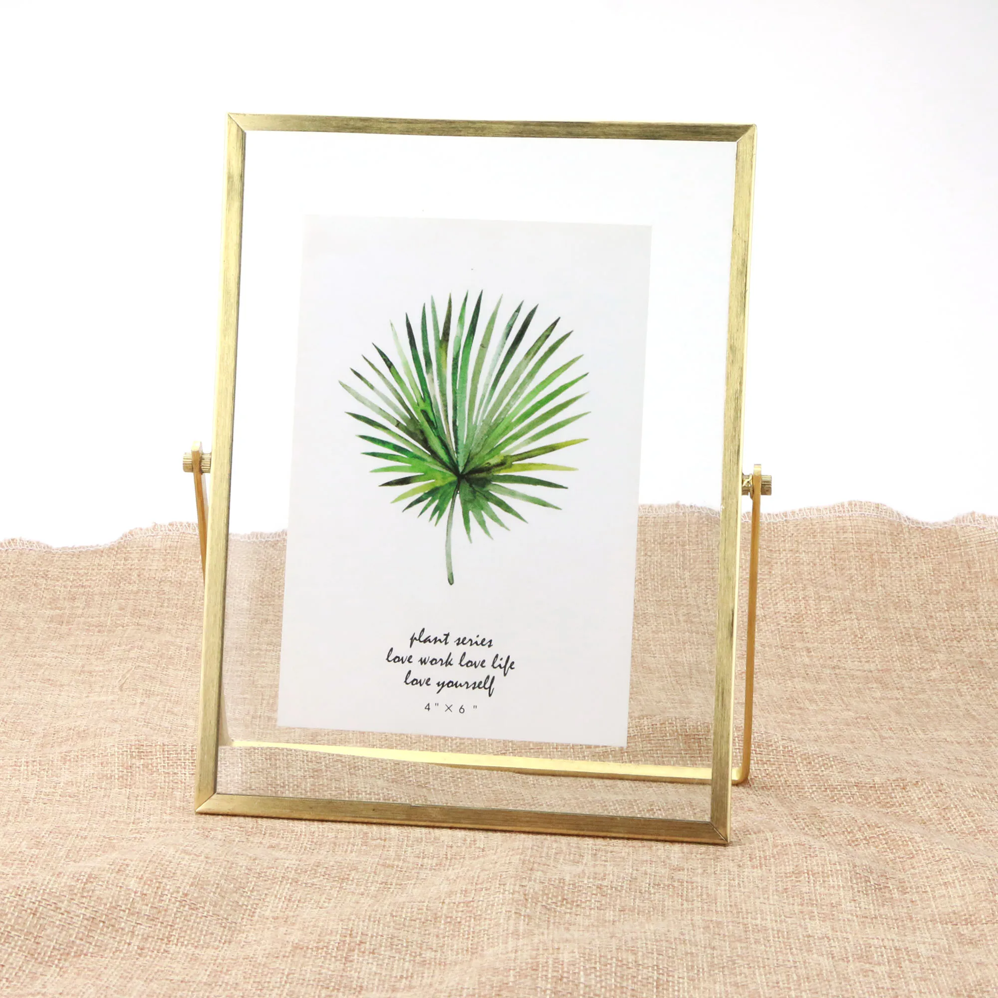 4x6 дюймовый фото дисплей с плавающей высокой четкостью стеклянная металлическая рамка для