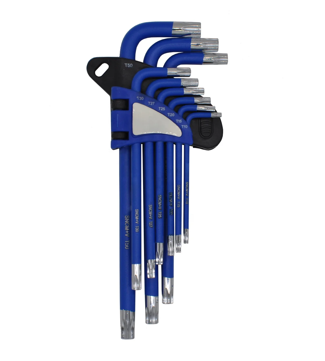 Ready to Ship 9pc color plastic coated long arm L torx key wrench set T-type torx key allen keys