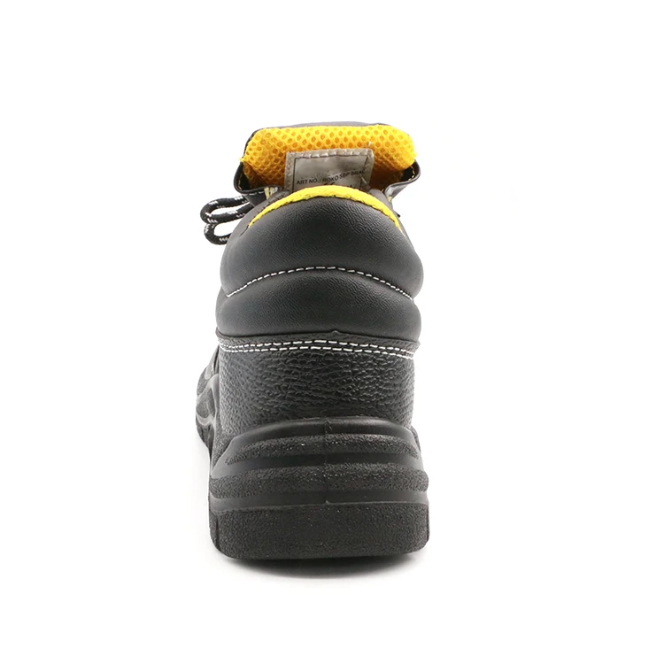 MaxiPact Unisex Comfort Safety Shoes Black Embossed Leather with Steel Toe & Steel Midsole PU Outsole Winter Autumn Outdoor Use