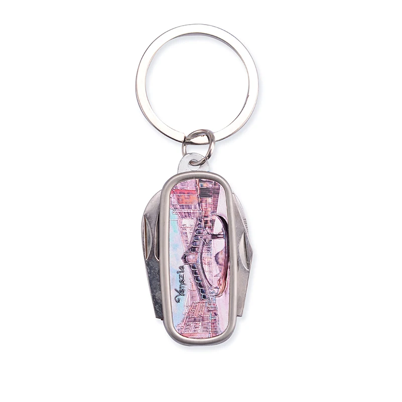 Promotional Venezia Keychain Silver Paper Mini Knife Keychain For Souvenir Gifts