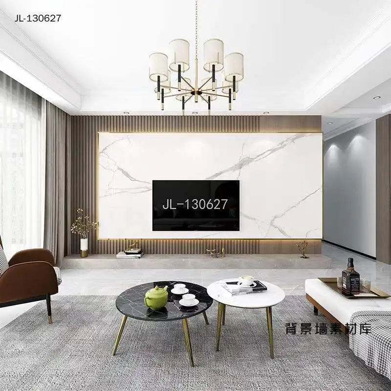 Heat Resistant Durable Stylish Interior Decoration Materials UV PVC Marble Panels For Wall Covering