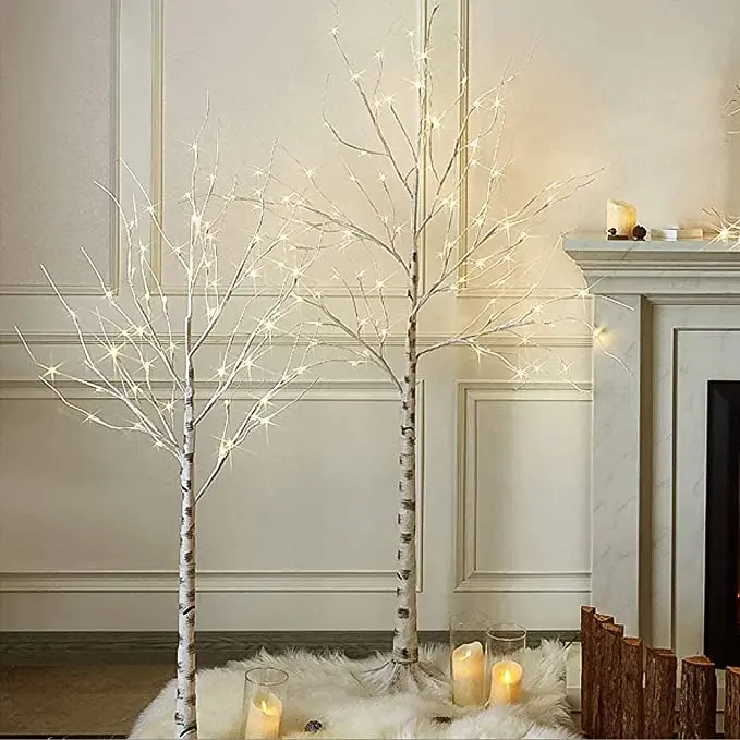 Рождественское уличное украшение искусственная кожа дерева светодиодная лампа на дерево с 8 функциями и пультом дистанционного управления