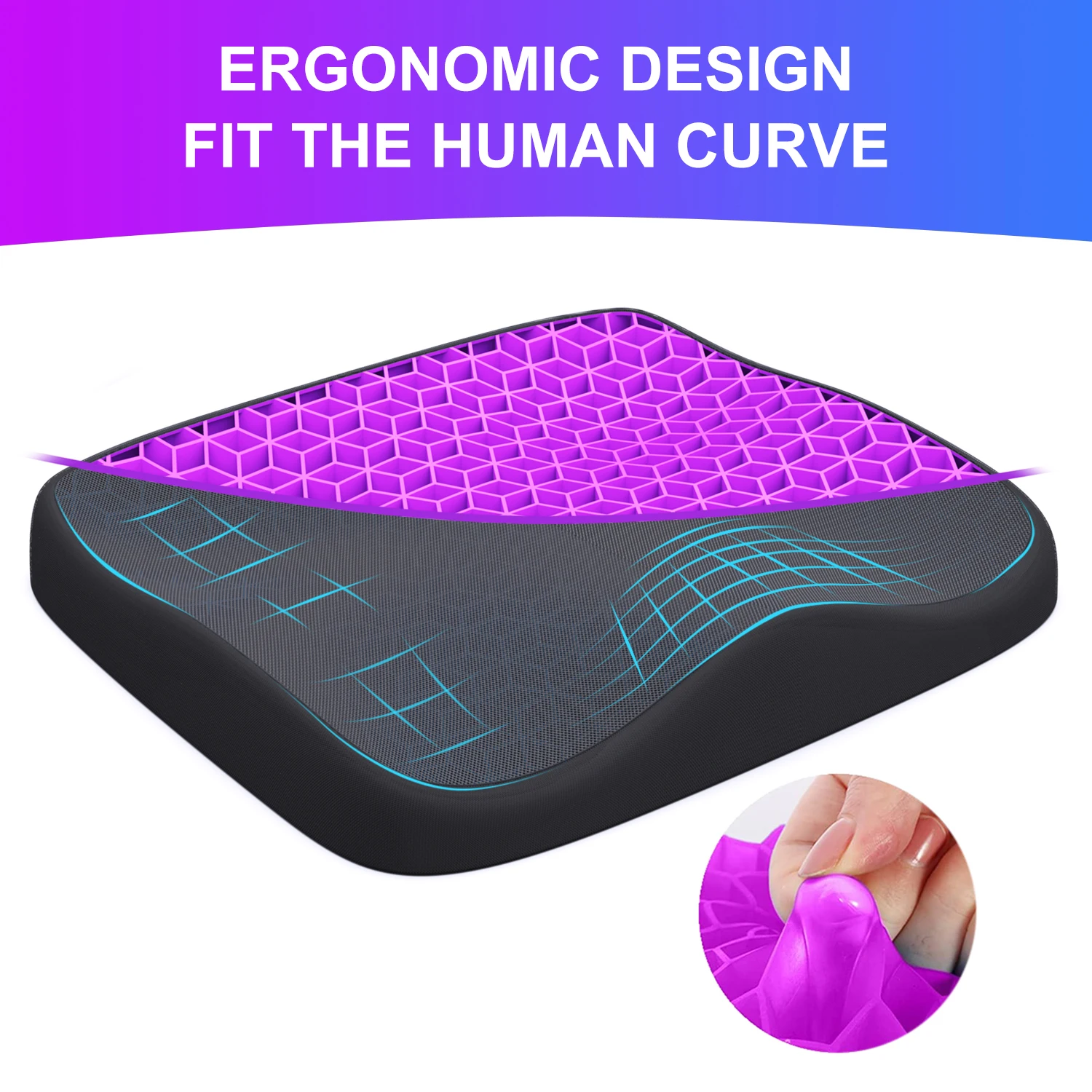 Office Seat Cushion Double Thick Big Gel Seat Cushion Home Office Chair Cars Seat Cushion