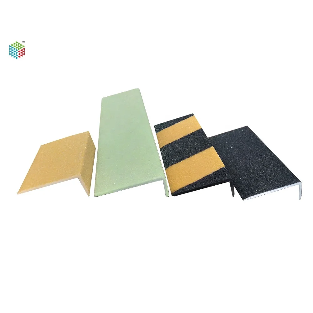 Black and yellow warning effect hazard stripe frp grp anti-slip nosing
