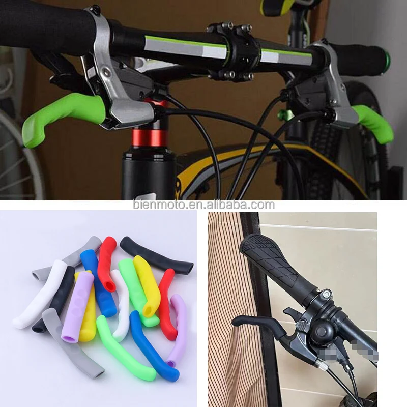 2pcs Bicycle Brake Handle Lever Cover Non-slip Silicone Handlebar Grip Cover  Fixed Gear Universal Type Brake Lever Protection