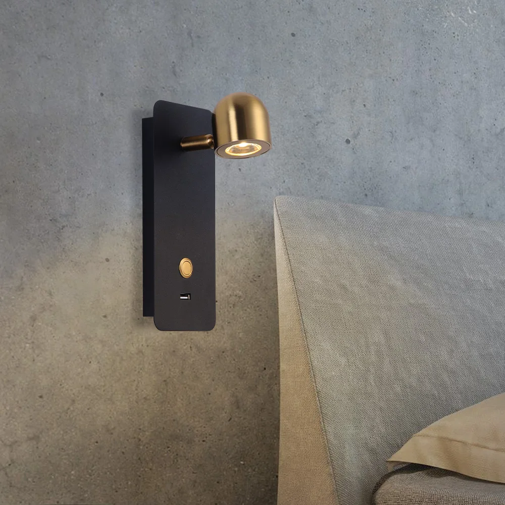 Led Wall Reading Light Wall Mounted Bedside Lamp Bedroom Office Workbench Hotel Rotatable Bedside Reading Lamp