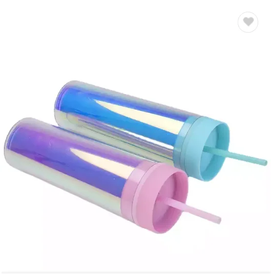 2023 JCX Hot sale double wall travel coffee mug clear plastic boba tumblers cups 16oz 24oz with straw and lid