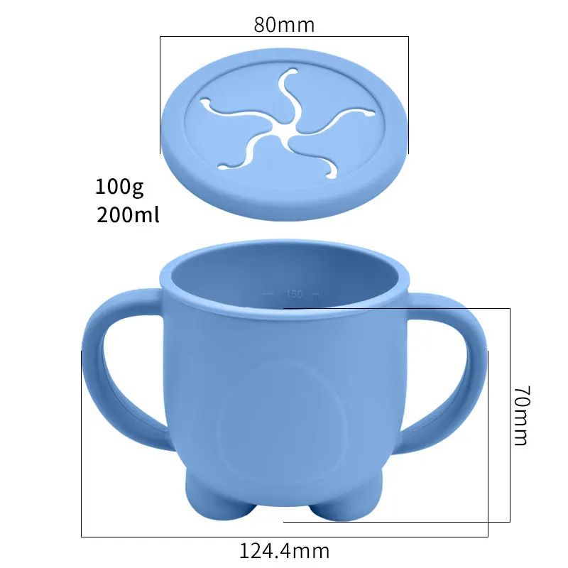 Travel Collapsible Kids Snack Container Baby Silicone Snack Cup Catcher