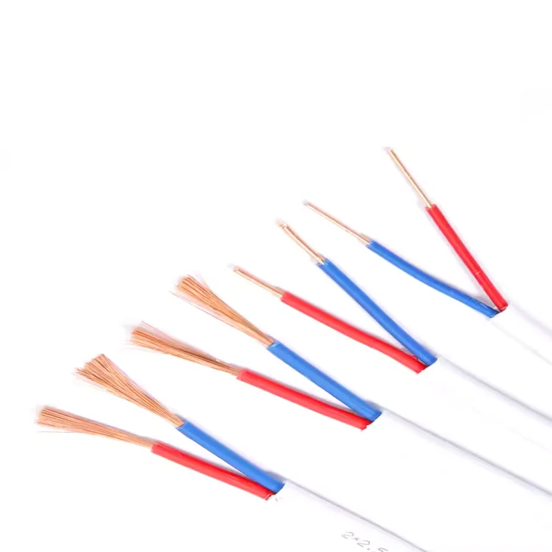 BVVB 2*4 mm2 Flexible Flat Electric Parallel Wires 3 Core Stranded Copper Cable Pure Copper PVC Sheathed Flat Cable