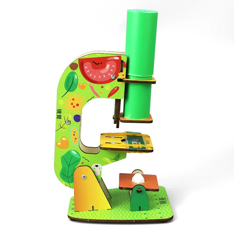 Handmade Microscope Science Experiment Assembling Stem Toys Educational Kits Baby Toy