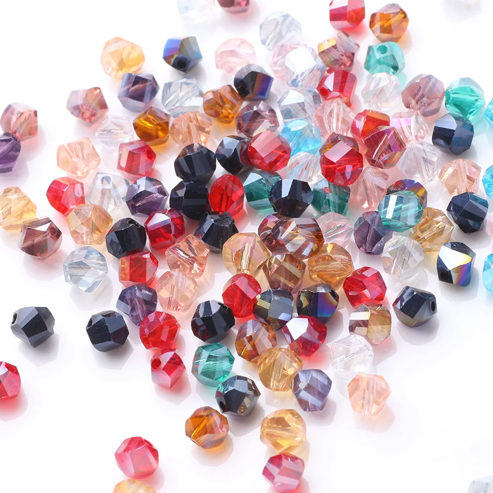 4MM 6MM 8MM Clear Crystal AB Color Bicone Loose Bead For Jewelry Making DIY Beading Accessories