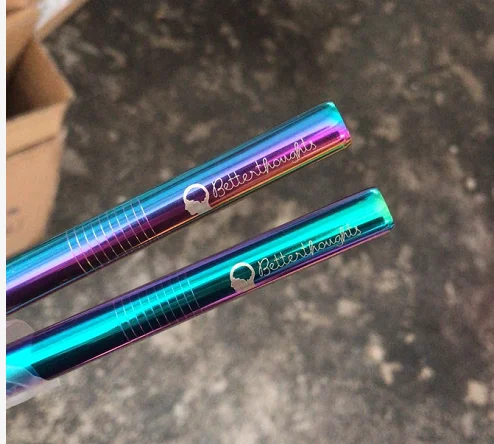 LOW MOQ Stainless Steel Smoothie Straws Wide Reusable Rainbow Metal Straws Fat Boba Straw for Bubble Tea