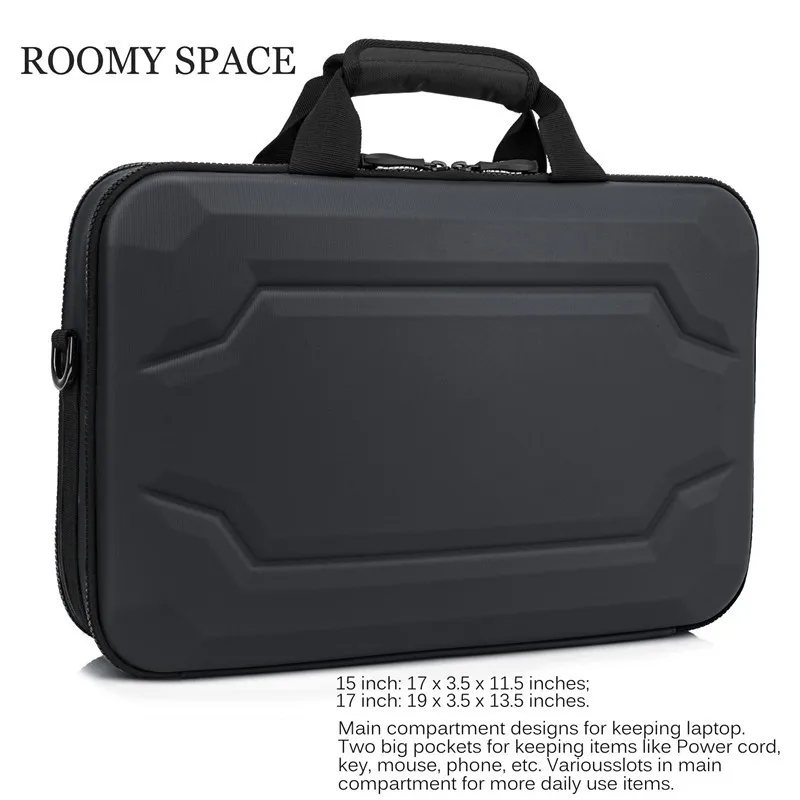 15.6 Inch Bags in Black Colour Multipurpose Hard Cover Case Laptop Bag