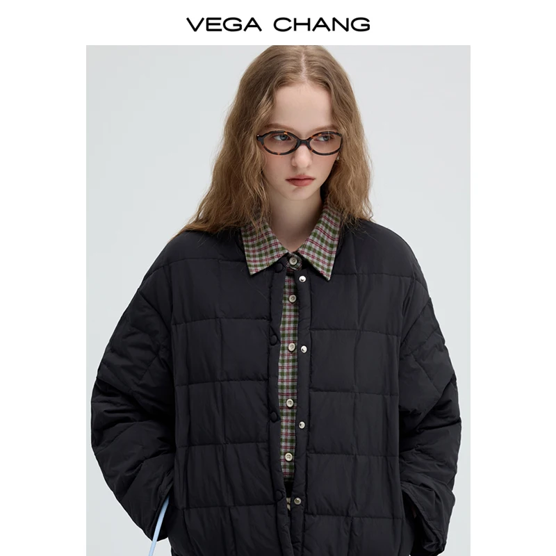 VEGA CHANG  Commuter Korean ins Black Swan Knight Fluffy light 90 White Duck Down Strength Warm Down Jacket