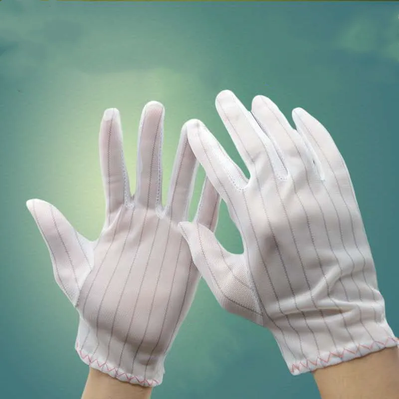 Anti-Static ESD Gloves Comfortable Breathable Protective Gloves of Nitrile Rubber Polyester  Work Protection Stock