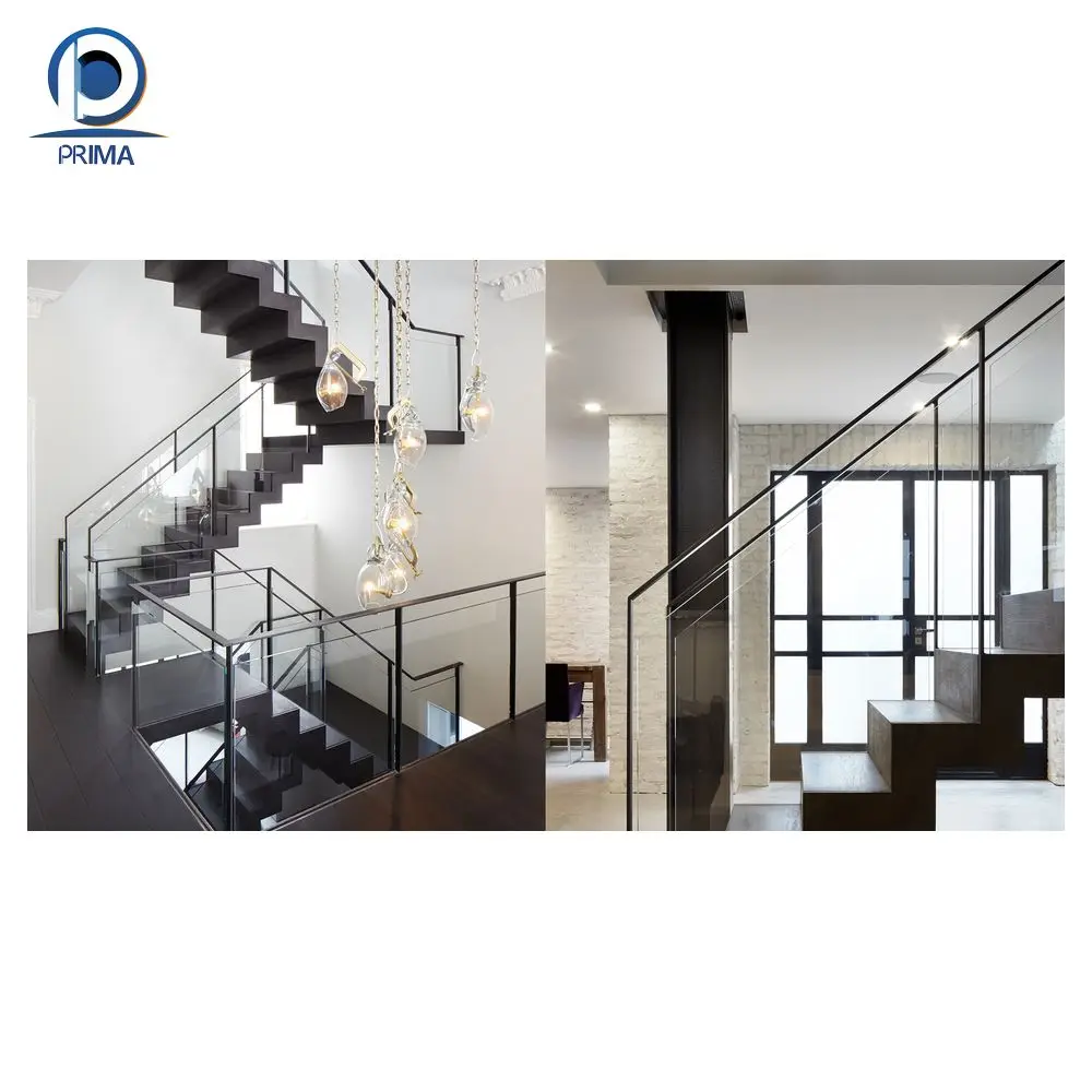 PRIMA  stairs free design indoor stairs straight and wooden steps stairs