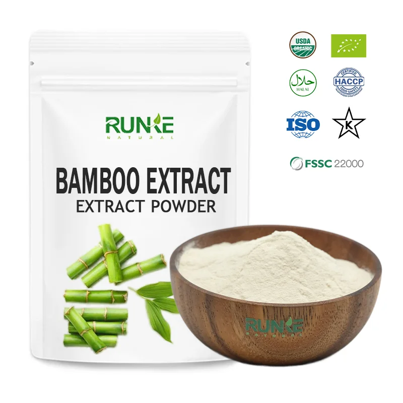 Manufacture Supply Natural Supplement Raw Material Bamboo Leaf Extract Organic 70%  Silica Bamboo Powder Silica For Cosmetic