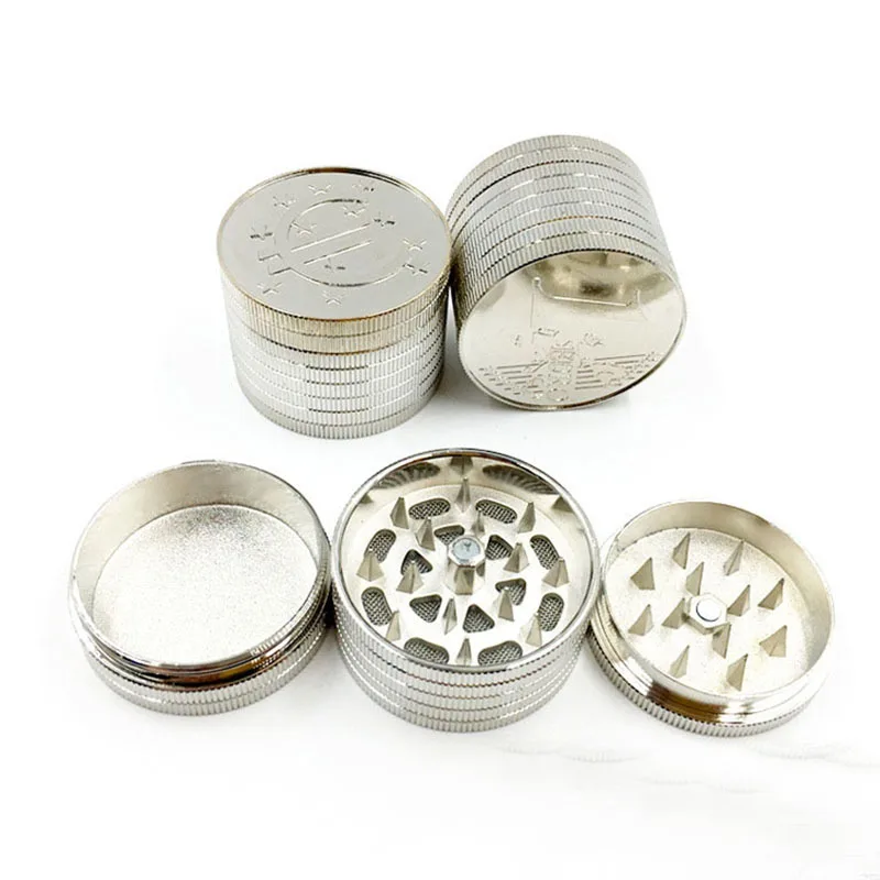40*36 мм мини-измельчитель для монет, табака, трехслойная дробилка для сигарет из цинкового сплава, измельчитель для трав, курения, аксессуары для сигар