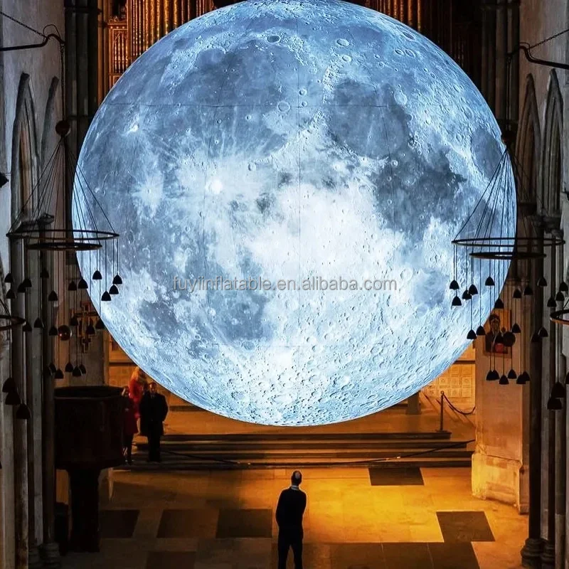 Outdoor Display Large Inflatable LED Light Moon Planet Ball Balloon Giant Inflatable Moon Balloon