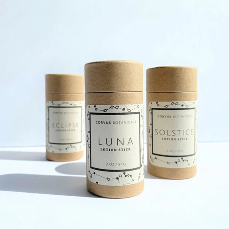 Eco Friendly Lip Balm Container Paper Tube Push Up Lipstick Lip Balm Tubes Cylinder Cardboard Packaging Box