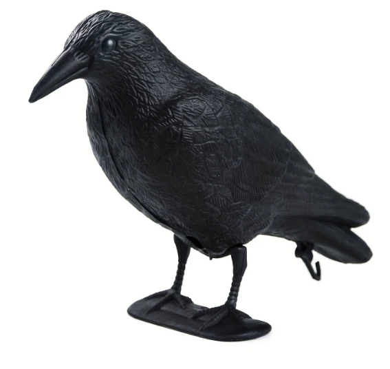 2024 Hotselling Crow Decoys Black Feathered Crow Standing Simulation Plastic Raven Statue Props Outdoors And Garden Decoration