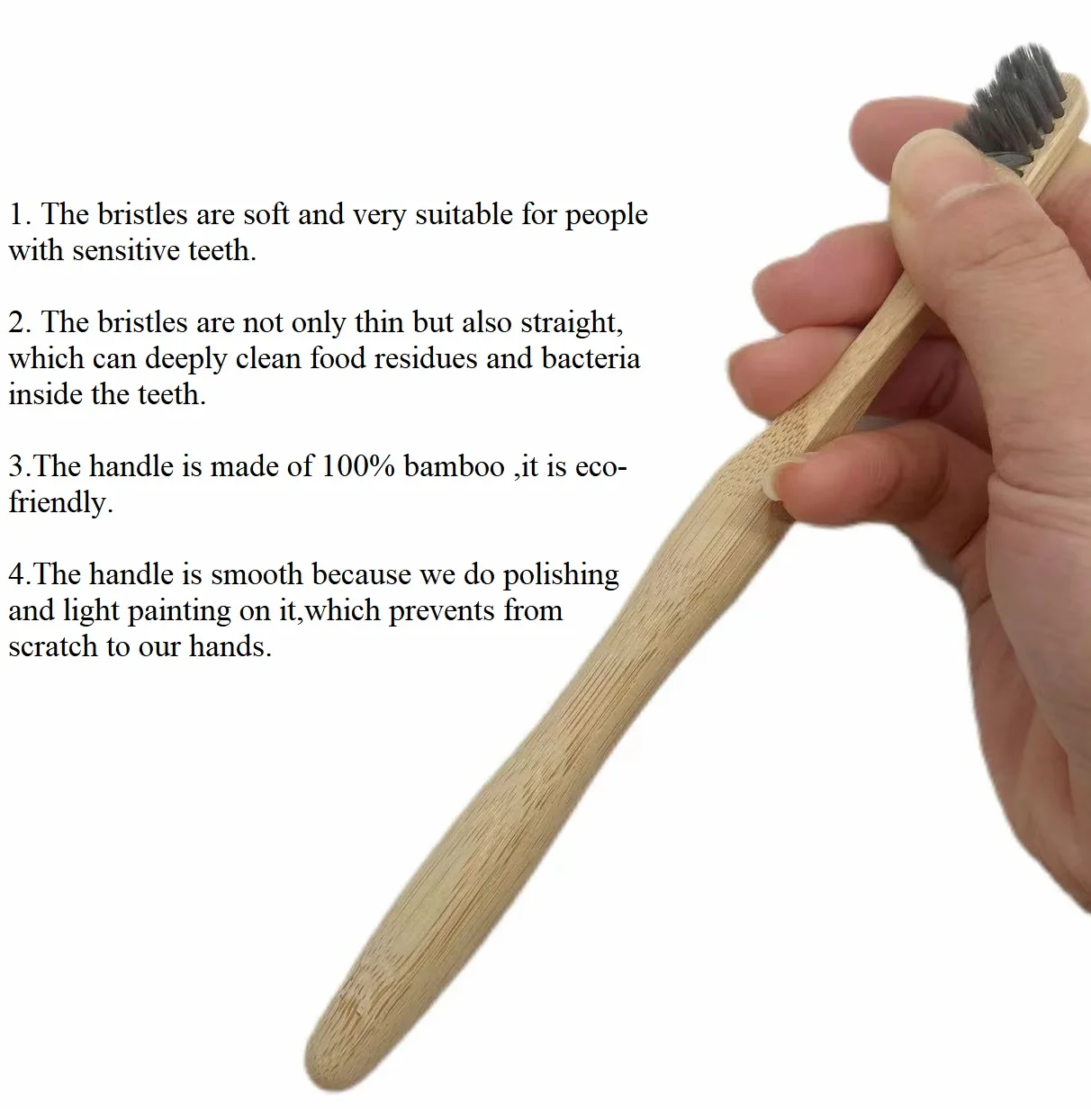 Biodegradable Wooden Bamboo Toothbrush BPA-free Soft Bristles Tooth Brushes