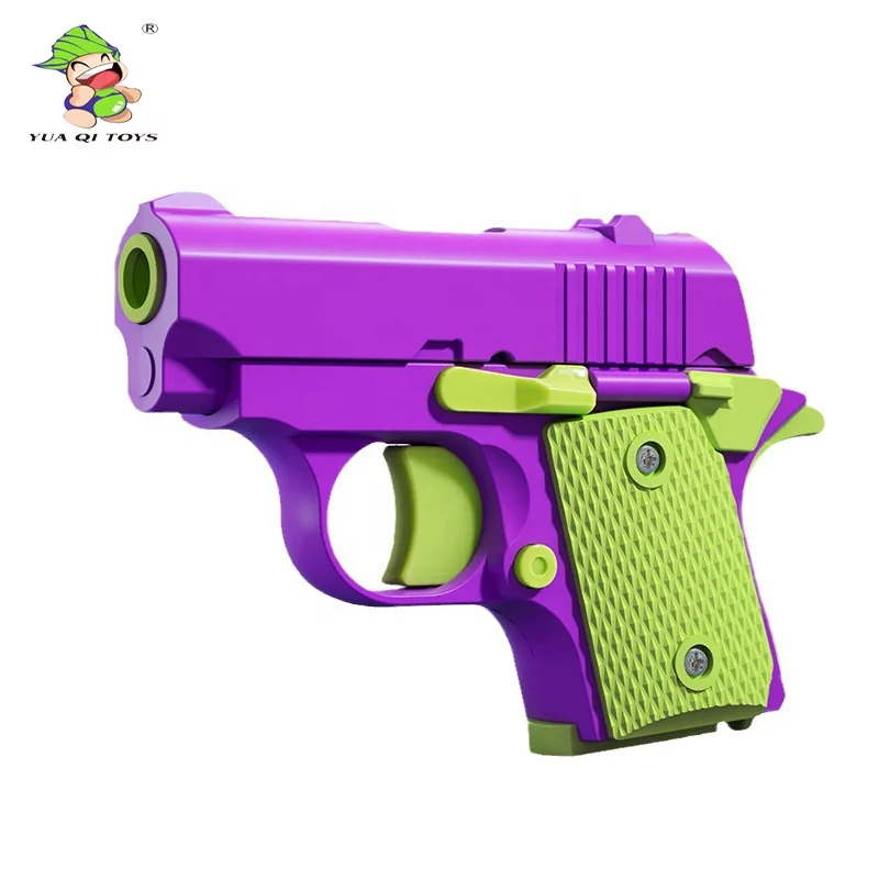 YQ Tiktok 2023 Hot Sell Carrot Guns Mini M1911 Toy Gun 3D Printed Blowback Gun For Children