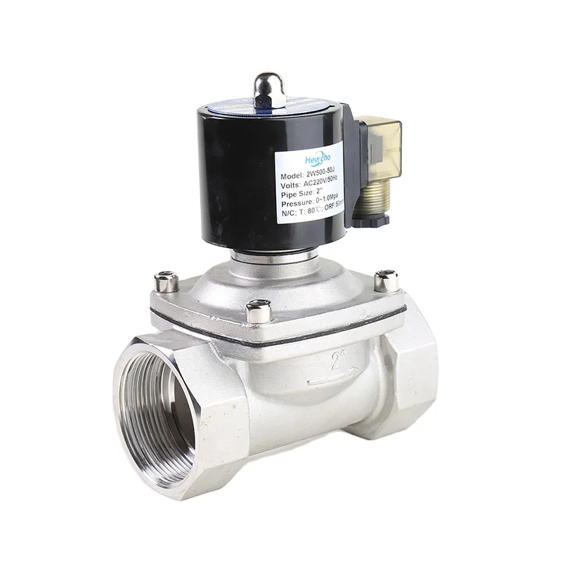 
DN50 2 Inch 2/2 Way Fluid 2W Stainless Steel Body Direct Acting Solenoid Valve 