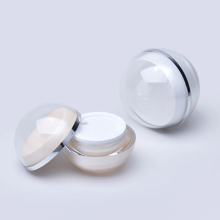Luxury 15g 30g 50g acrylic cosmetic jar sets empty ball shape jars