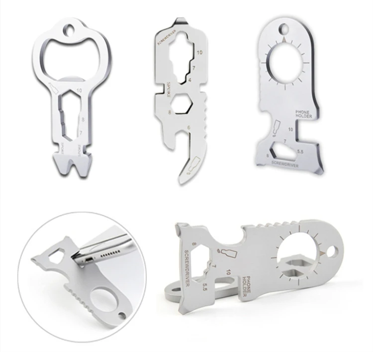Multitools EDC Stainless Steel Keychain Outdoor Survival Gear Gadget Bottle Opener Multi Pocket Tool Pendant Keyring