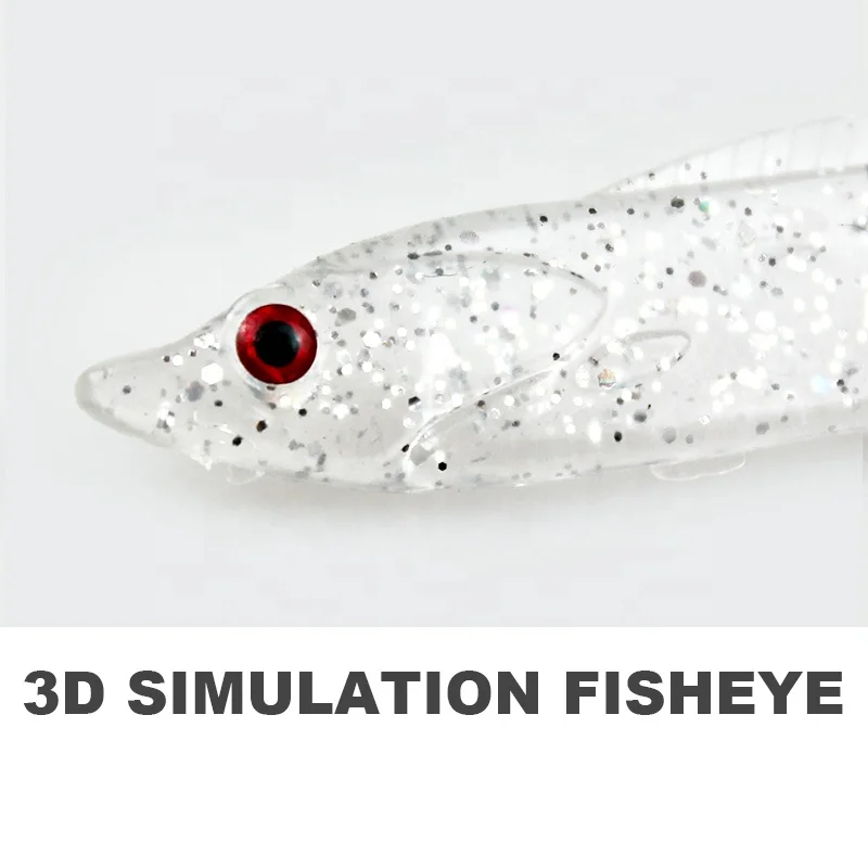 Artificial Bionic Hairtail Soft Bait 19g 150mm Soft Plastic Fishing Bait Seawater Freshwater Bait