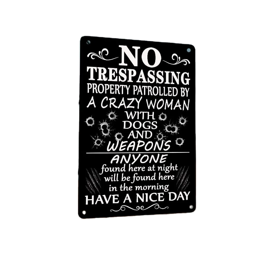 Securun 2024 Durable No Trespassing Sign With Sturdy Aluminum Material Warning Sign For Door And Wall