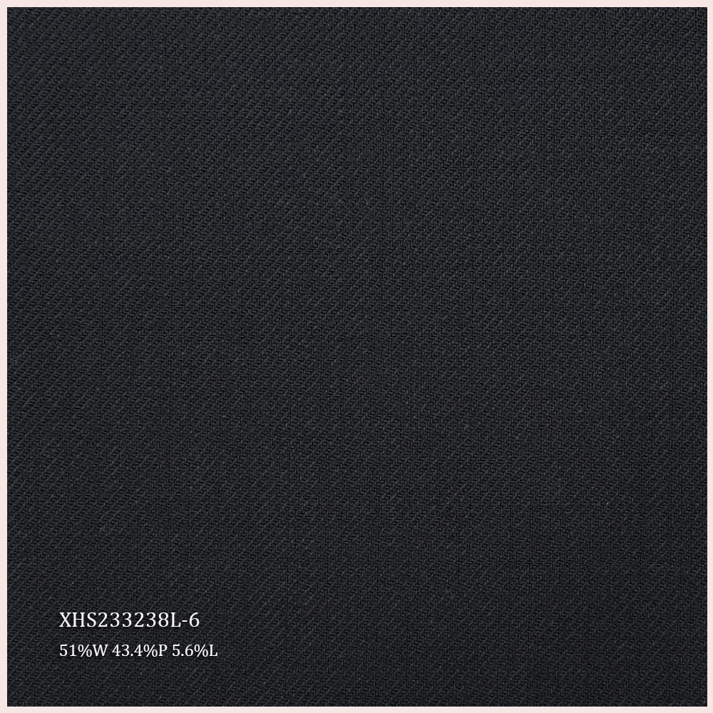 Machine Washable RTS 51%W 43.4%P 5.6%LY Merino Wool Polyester Blend Worsted Wool Fabric for Men Suits