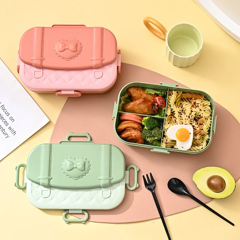 2024 new product cute school bag design microwavable hot food child girl  lunch box with compartments