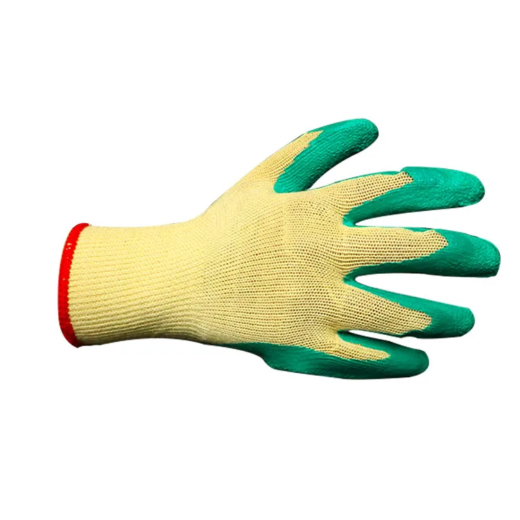
Wholesale best quality green 21 cotton latex coated knit safty thermal working glove crinkle finish 