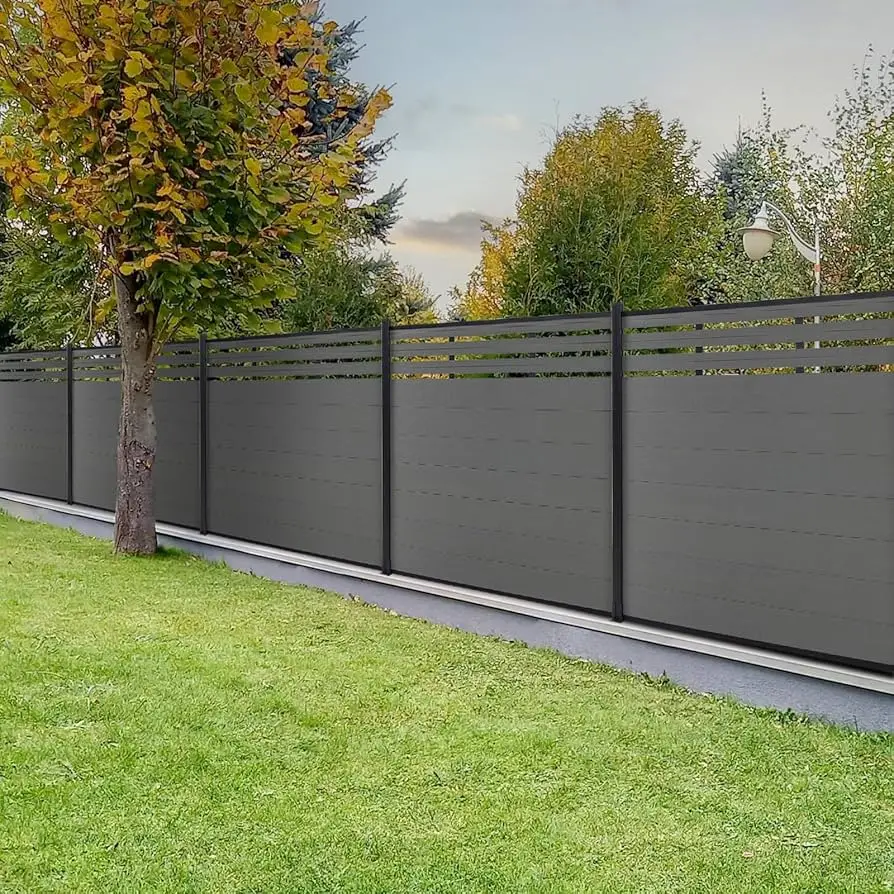 Outdoor wpc slat wall lattice fence wood panel fencing for villa garden