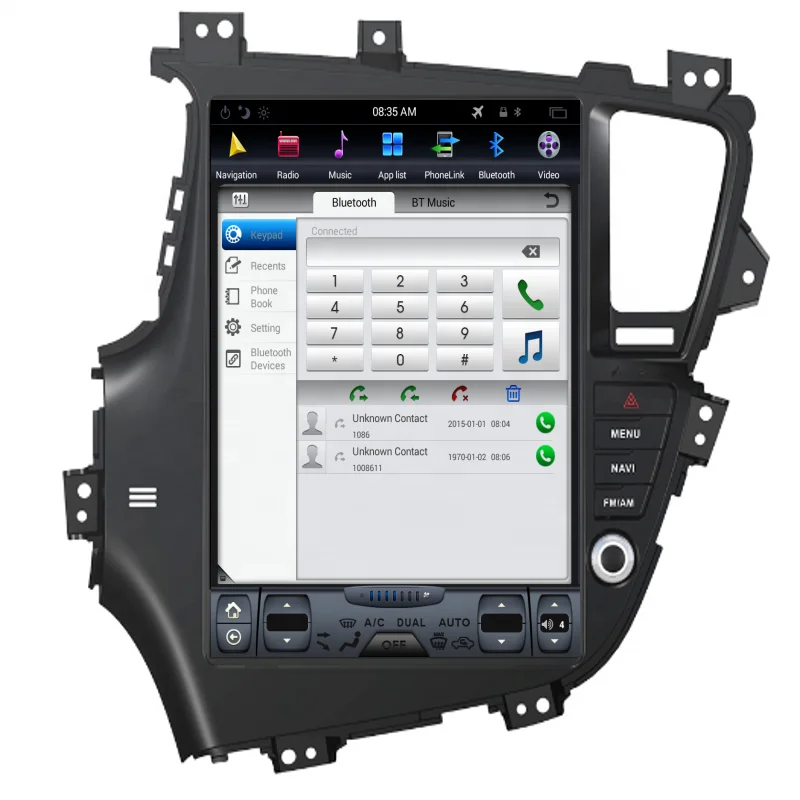 Bosstar  12.1 inch tesla style Android car radio  navigation GPS dvd player for kia k5 with mirror link