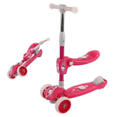 Manufacturer Supply Baby Products Child Skate Scooter Foot Kick Scoter China for Kids Cheap Price 5 in 1 3 PU Wheel With LED