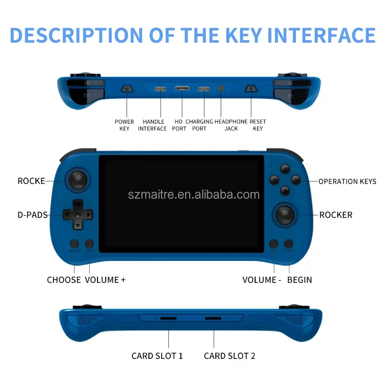 Newest X55 Handle Gaming Player Video X55 Model Powkiddy Classic 5.5 INCH IPS Consola Pre-install Games Supporting Controller