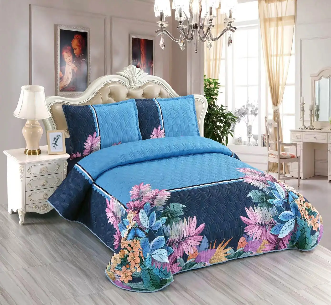 3D digital print  bedspread bedding set designer quilt bedding set