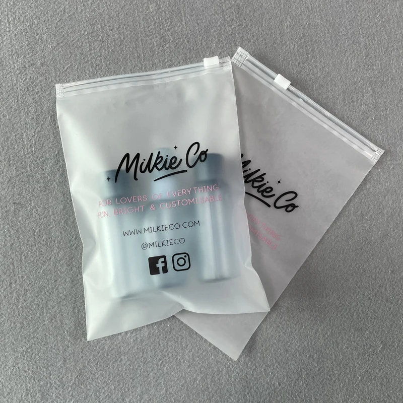 Custom Logo Packaging Plastic Bags For Garment Accessories , Clothing Bags Zip Lock Frosted Bag Clothes Packaged