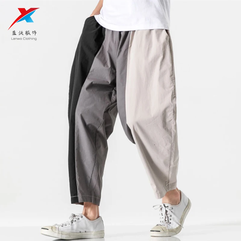 2021 New Euramerican Hip Hop Trackpants Loose Outdoor Casual Patchwork Harem Casual Mens Trousers