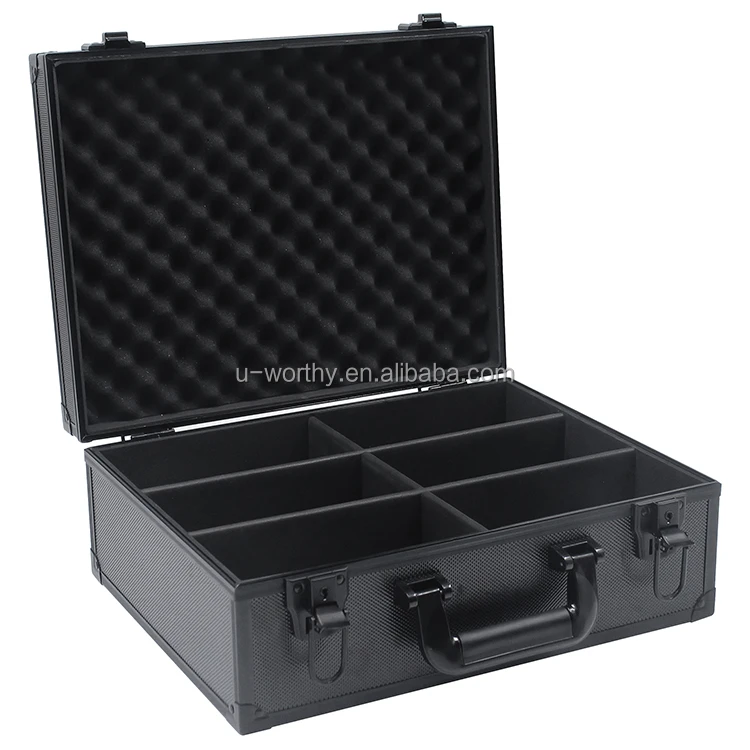 OEM Custom Size Black Aluminum Sheet Metal Frame Pick Pluck Foam Aluminum Electronic Instrumentation Carrying Tools Storage Case