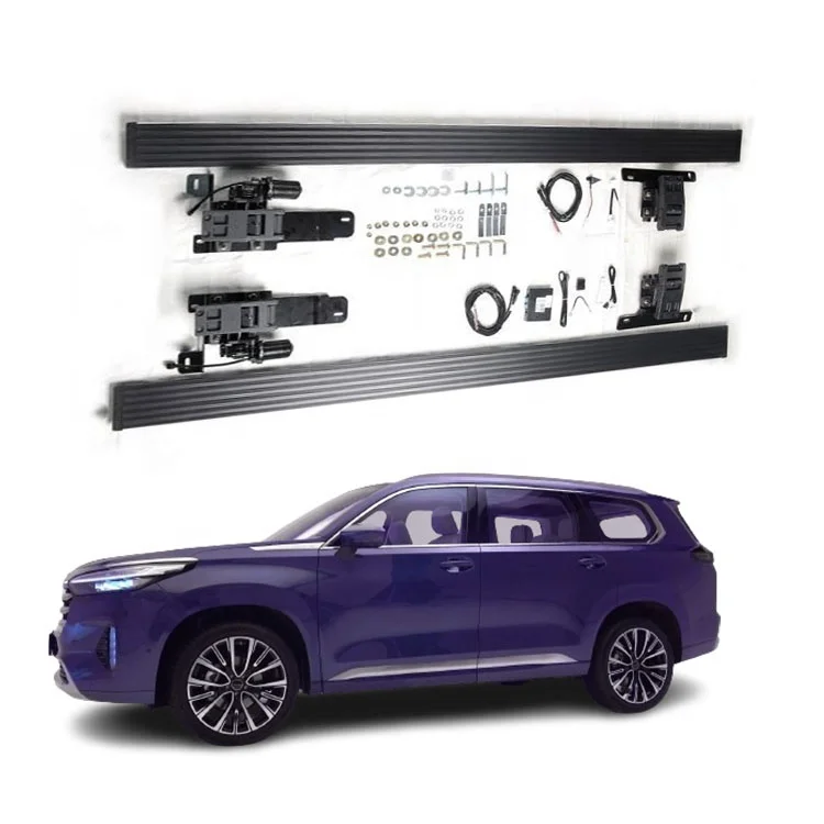 Aluminum Alloy Retractable Folding Running Boards with LED Light Main Pedal Side Step for SUV Chery EXEED 21 22 23 24 Made Ford