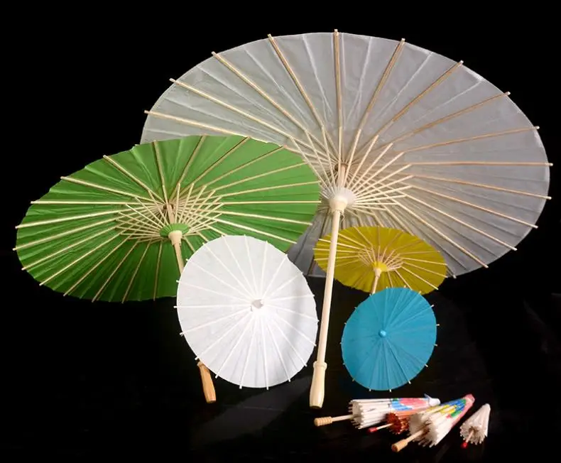 Mini Kids DIY Painted White Paper Umbrellas Art Small Handmade Handwriting Parasol Blank Oilpaper Drawing Printing Toy Umbrella