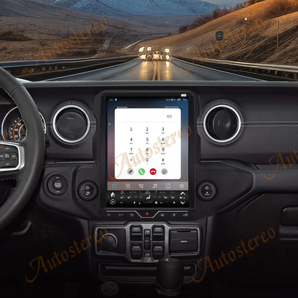 12.1 Inch Carplay For Jeep Wrangler 2018-2021 Car Radio Multimedia Auto Wireless HD Touch Screen GPS Navig Head Unit