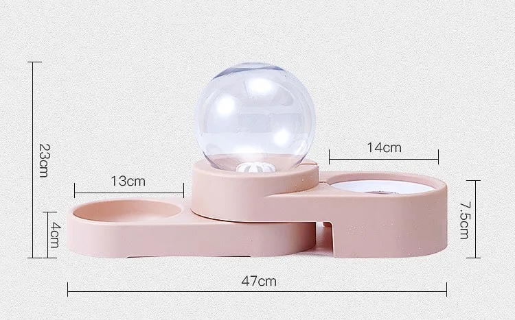 Ball Bubble Design Multi-function Pet Cat Dog Water Food Double Bowl Automatic Pet Water Food feeder