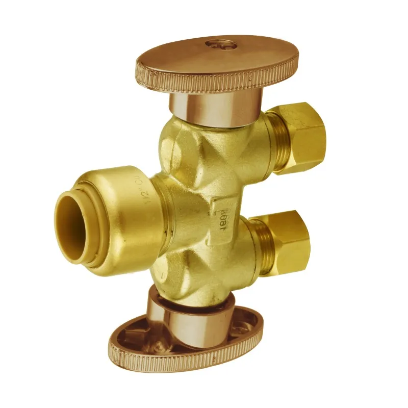 KLOE9507 1/2Push fit x 3/8OD x 3/8OD -1/4 поворотный бессвинцовый латунный водоотталкивающий угловой стопорный клапан с cUPC NSF В США